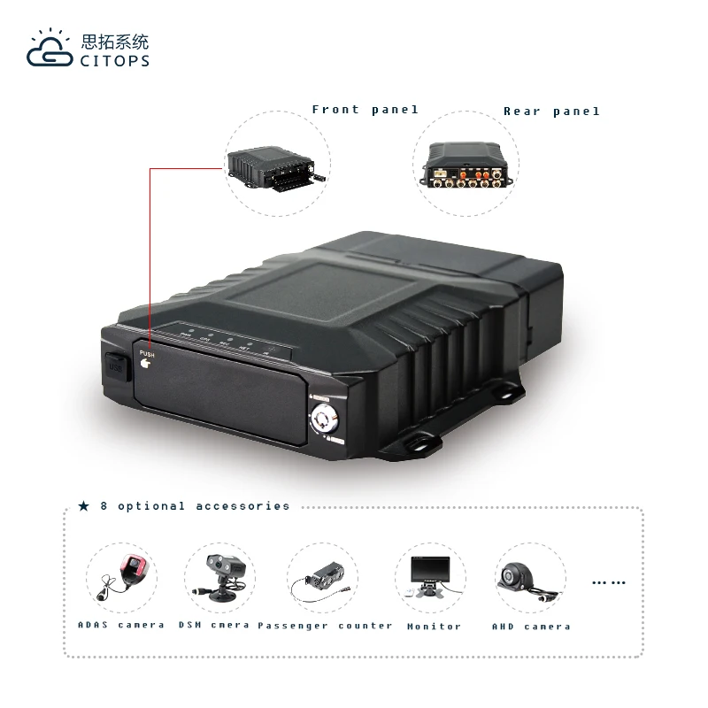 AHD 8CH HDD Mobile DVR M52H لمراقبة المركبات والمراقبة بالفيديو عن بعد #2