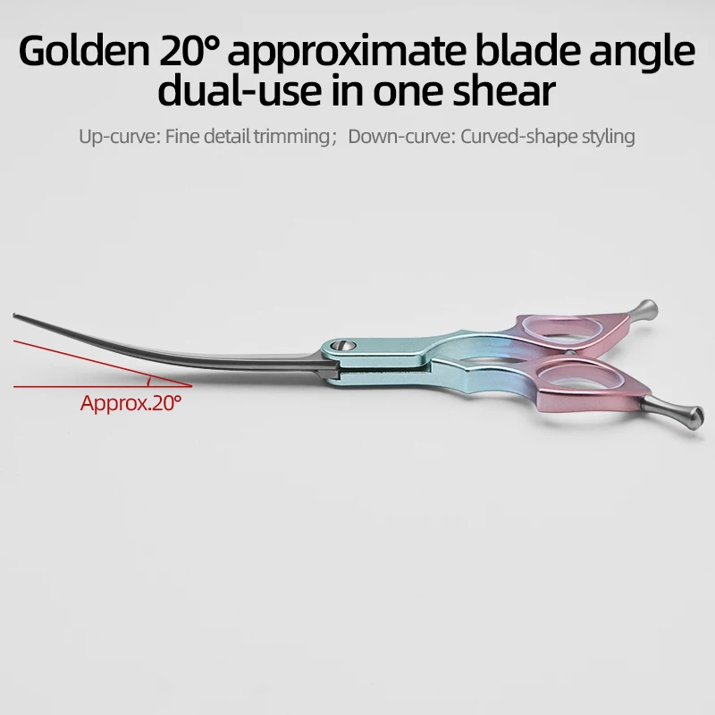 Yinghua Pet Cherry Blossom Pet Scissors Small Bend Cutting 6.5-inch Gradient Color New Product Debuts for Beauticians Only