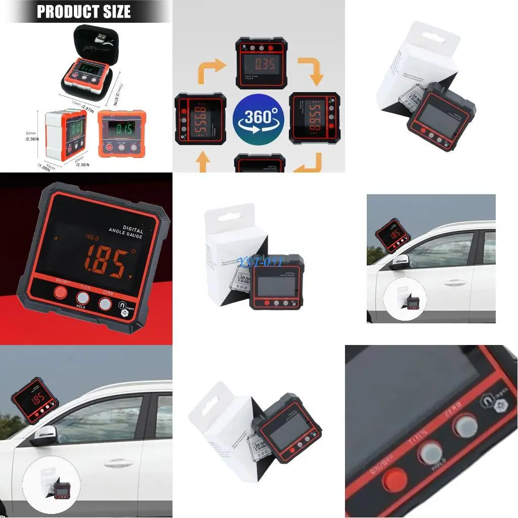 

E15A Digital Angles Finder Level Meter Double Mode for Woodworking Drawer Installation