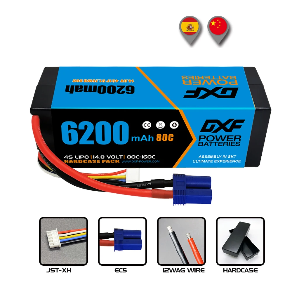 Dxf Grafeen Lipo 4S 15.2V Batterij 6500Mah 140C Gold Versie Racing Serie Hardcase Voor Rc Auto Vrachtwagen evader Bx Truggy 1/8 Buggy