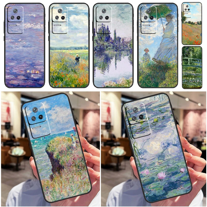 Claude Monet Garden Lotus Bridge Case For Xiaomi 13 12 Lite 12X 11T 12T Pro Cover For POCO F5 X5 X3 Pro X4 F4 GT F3 C40 M5s