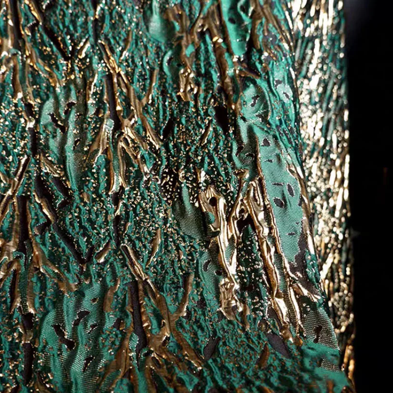 

3D Gold Threaded Brocade Textured Embossed Jacquard Fabric Shimmering Vintage Chinese Style Gown Hanfu Material Luxury Textile