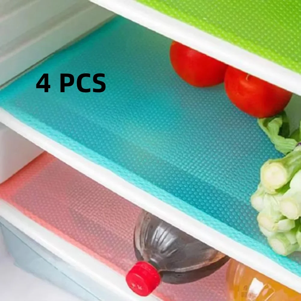

4Pcs Refrigerator Liners Essentials Washable Mats Covers Pads Home Kitchen Gadgets Accessories