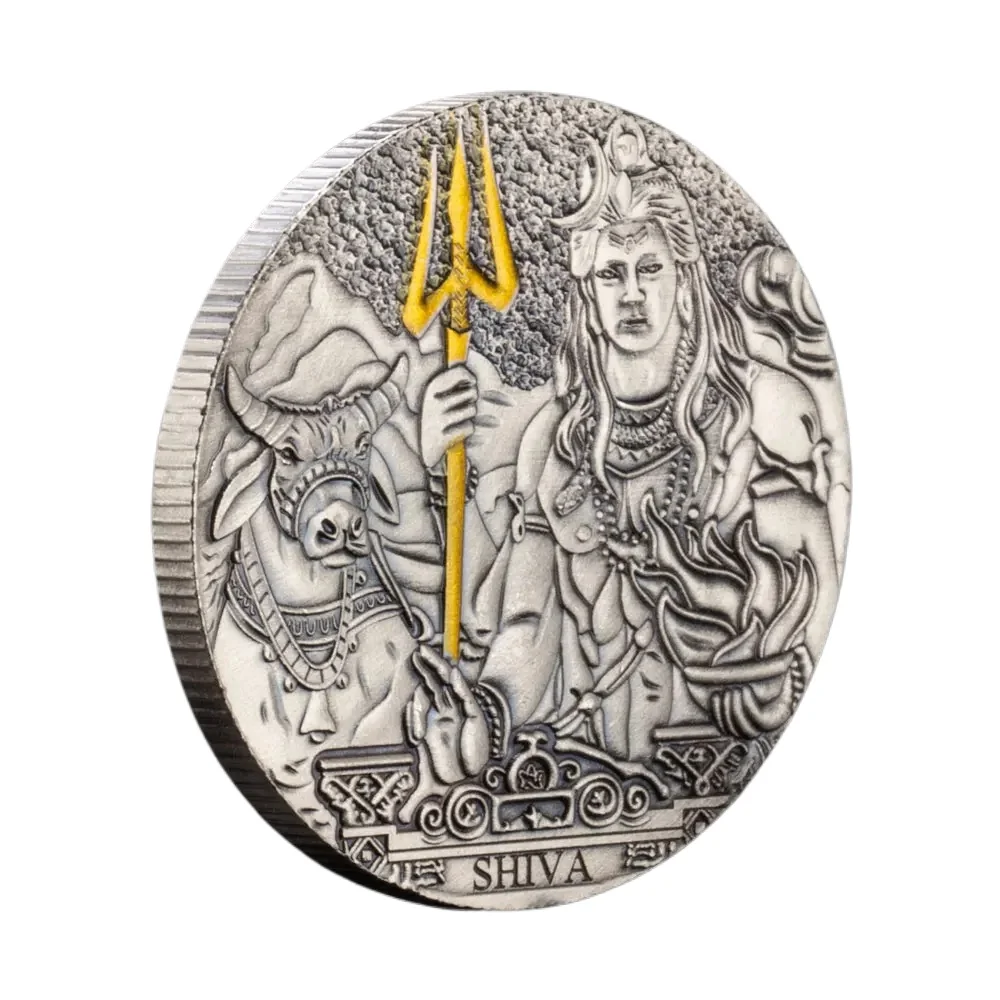 Egypt Myths Jpan Amaterasu India Shiva Fine Challenge Coin Silvery Coin Ancient Commemorative Coins Collection Gift