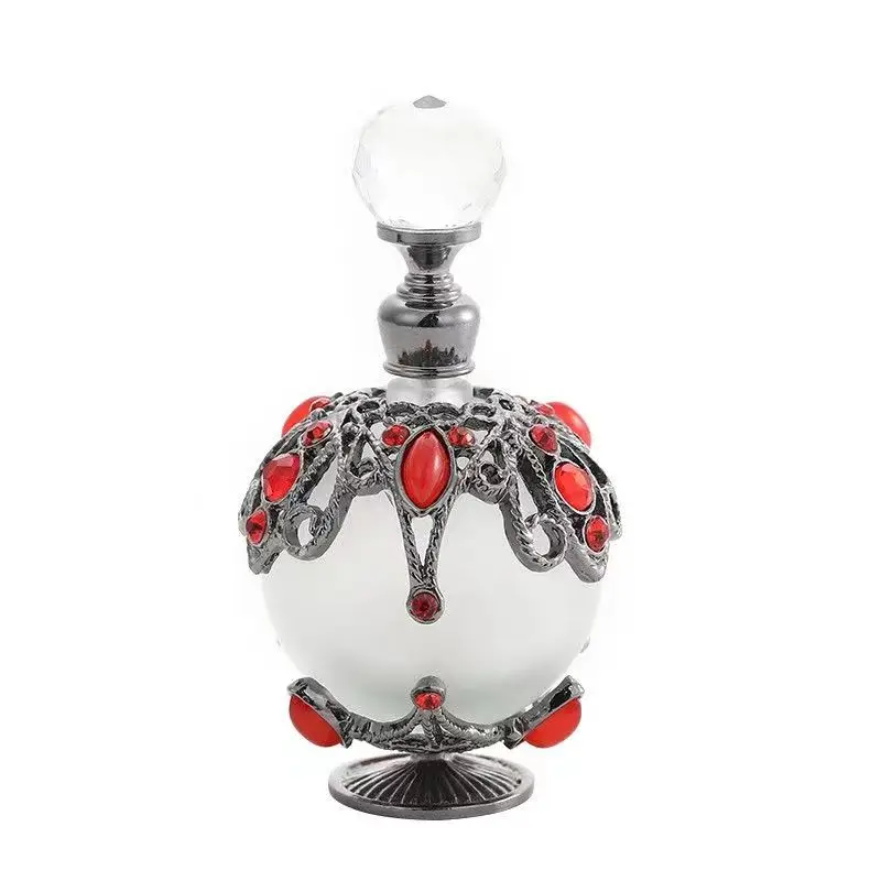 25ml Vintage Restoring Ancient Ways Hollow-out Rattan Flower Perfume Bottles Empty Refillable (Red)