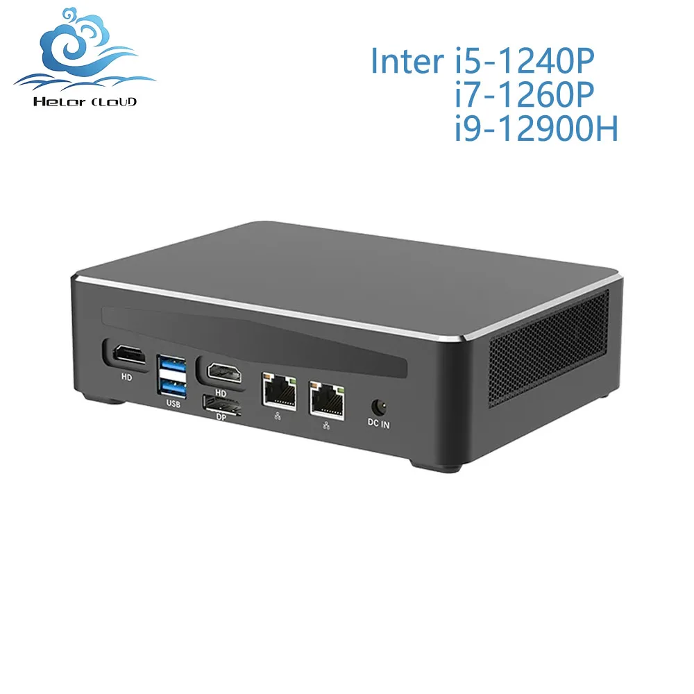 Helorpc Dual Network 3 Display Industrial Control Mini PC Optional Inter 12th Generation Core i5/i7/9 CPU Support Win10/11 Linux