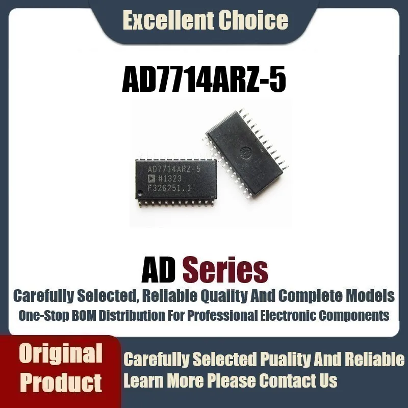 1-5Pcs/Lot Original Authentic SMD AD7714ARZ-5 AD7714 Package SOP-24 ADC Conversion Chip IC