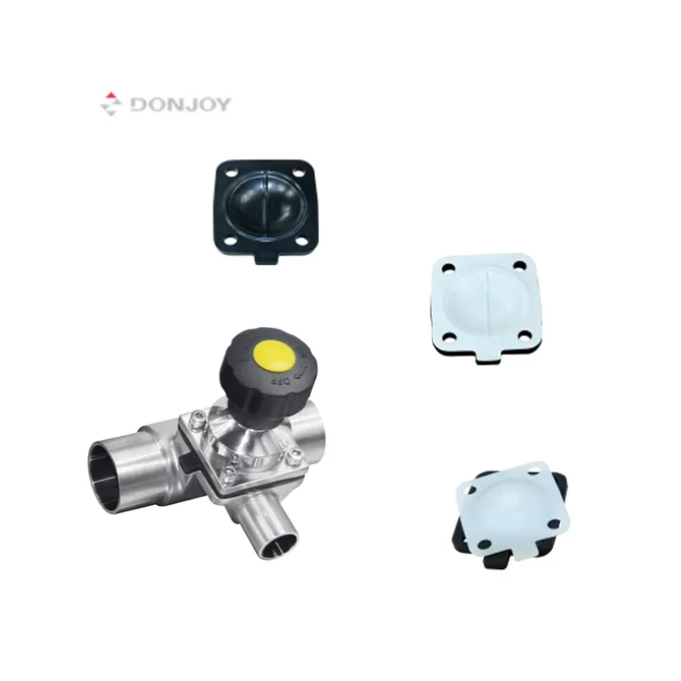 DONJOY manual three way stainless steel diaphragm valve pneumatic diaphragm valve sanitary diaphragm valve