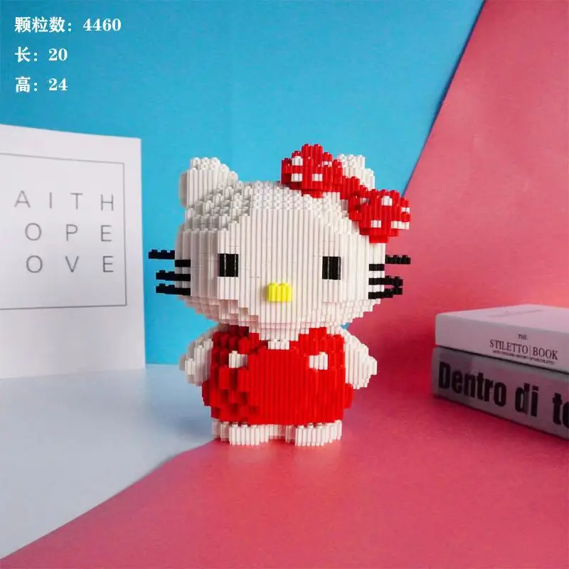 Hello Kitty Three-dimensional Small Particle Assembled Building Blocks for Children's Puzzle Gift Decompression Toy