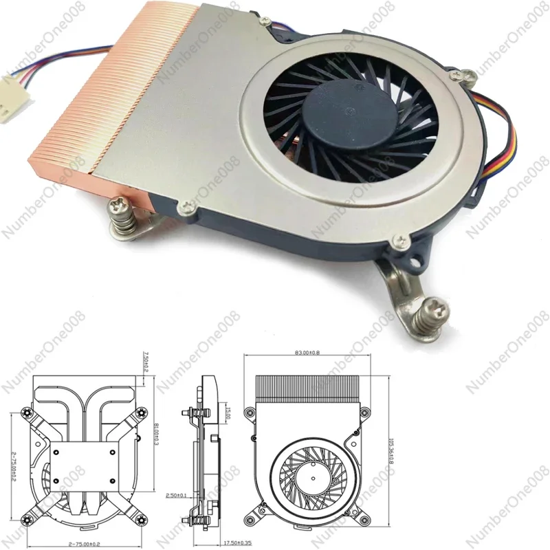 Thin 18mm CPU Cooler with Copper Base Dual Heat Pipes Low Noise Side Blow for LGA 1200 115x Series Desktop PC