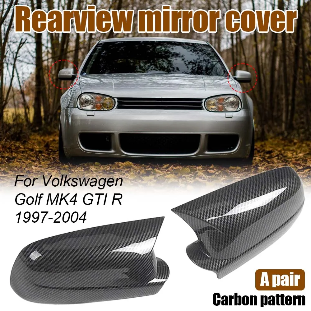 

For VW Golf 4 MK4 GTI R 1997-2004 Bora Jetta Passat B5 1998-2005 Rearview Mirror Cover Wing Mirror Housing Caps Horn Fit
