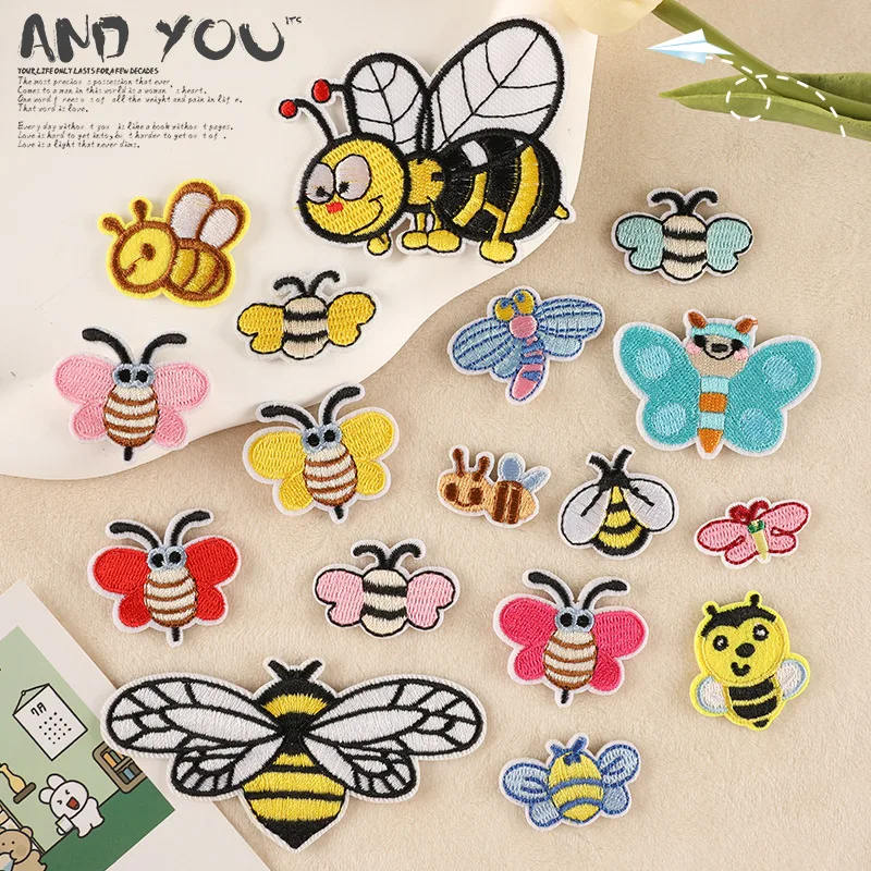 

Embroidery Label Adhesive Patch Cartoon Bee Zhangzi Embroidery Patch Clothing Accessories Cloth Label Cloth Patch