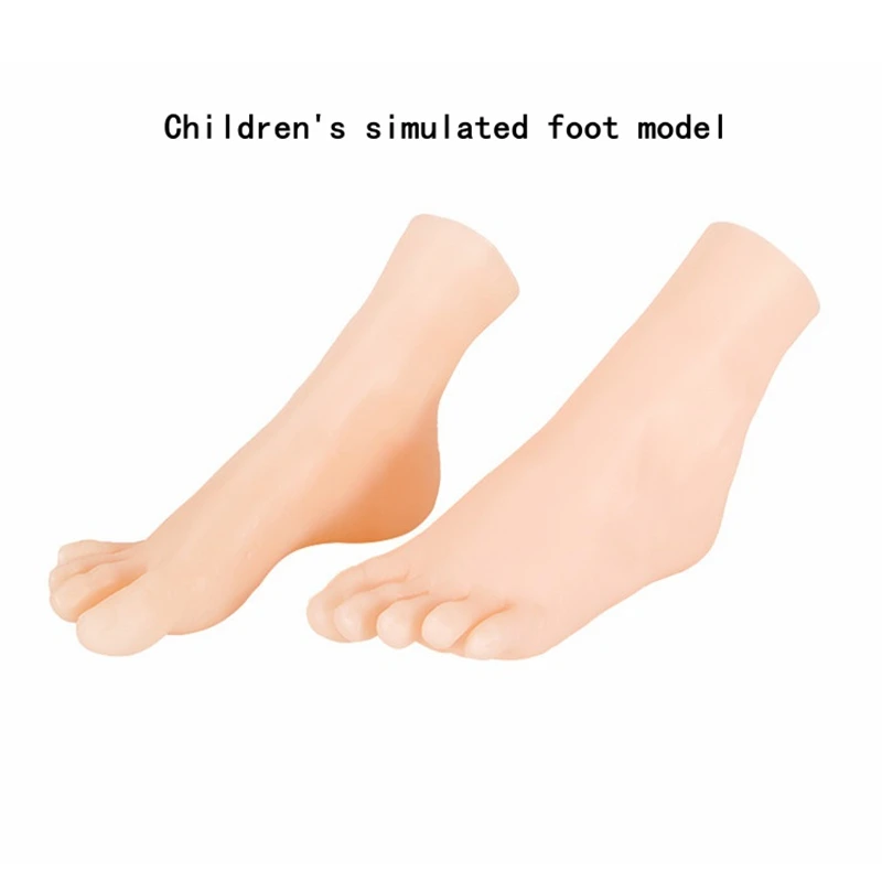 

1 Pair Of PVC Realistic Children's Soft Yet Sturdy Foot Model Pink Kid's Fake Foot Mannequin Sock Shoe Display Prop