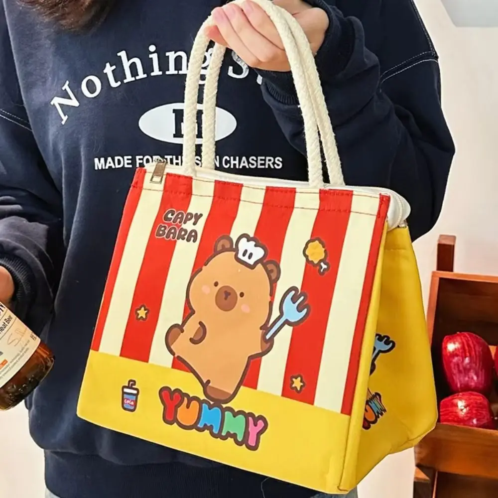 Cartoon Cartoon Capybara Lunch Bag Lightweight Large Capacity Korean Style Handbag Insulated Tote Bag Fashion Design