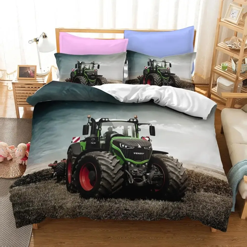 

Tractor Bedding Set Bedspread Single Twin Full Queen King Size Sports Bed Set Aldult Bedroom Duvetcover 2 funda nórdica bedsheet
