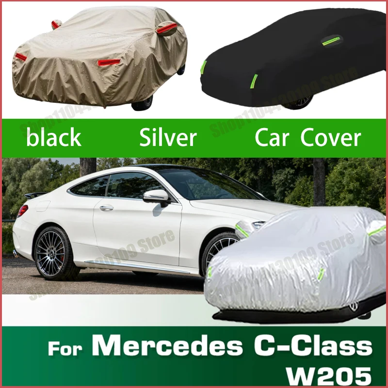 

For Mercedes-Benz C-Class W205 2015-2023 Outdoor Waterproof Snowproof Sunshade Car Cover 210T Custom Protection Storm Hood