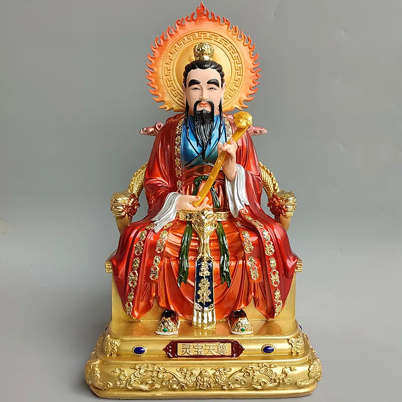 

LH Resin Extreme Color Sanqing Taoist Lord God Statue Taoist Ornament Lingbao Tianzun Statue