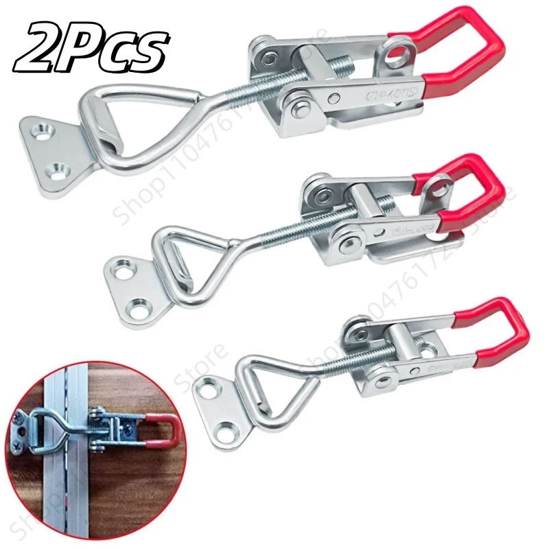 2Pcs Adjustable Toggle Clamp Latch Heavy Duty Toggle Latches Holding Capacity Pull Latch Clamp for Smoker Lid Jig Tool Box