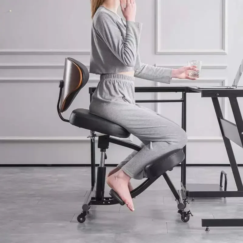 

Ergonomic Office Kneeling Chair with Back Support, Liftable Balance Chair Study Stool Improve Your Posture with An Angled Seat