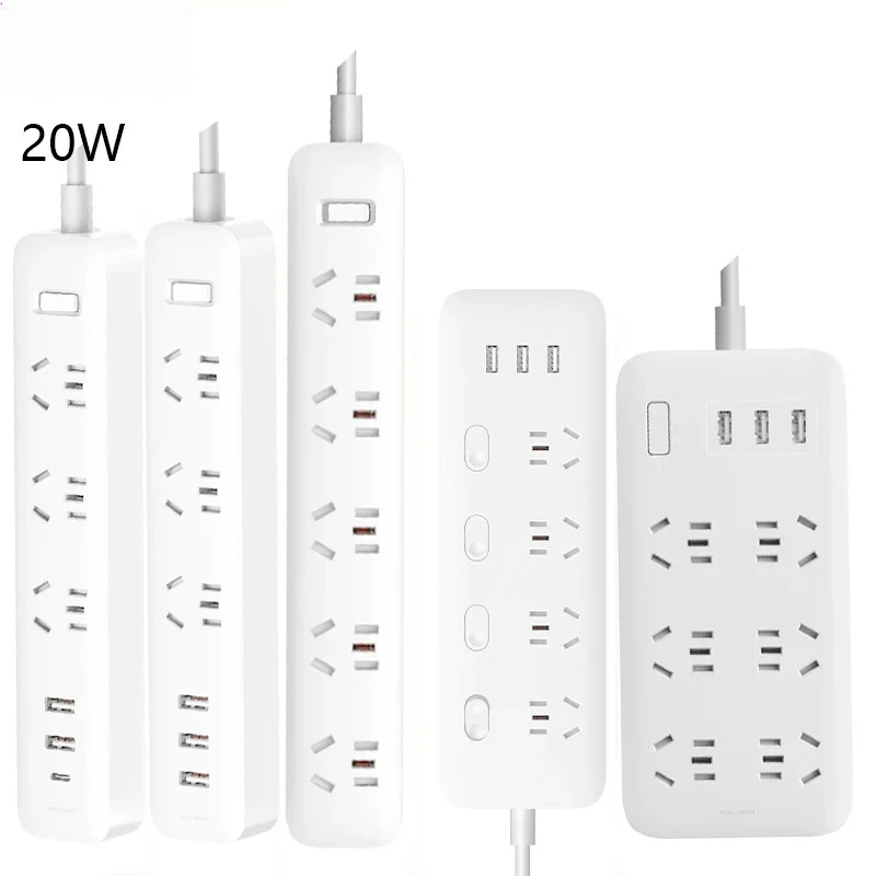 

Original Mijia Power Strip 3 2A Fast Charging USB Ports 4 Sockets 4 control MI Home for xiaomi Socket With Adapter extension