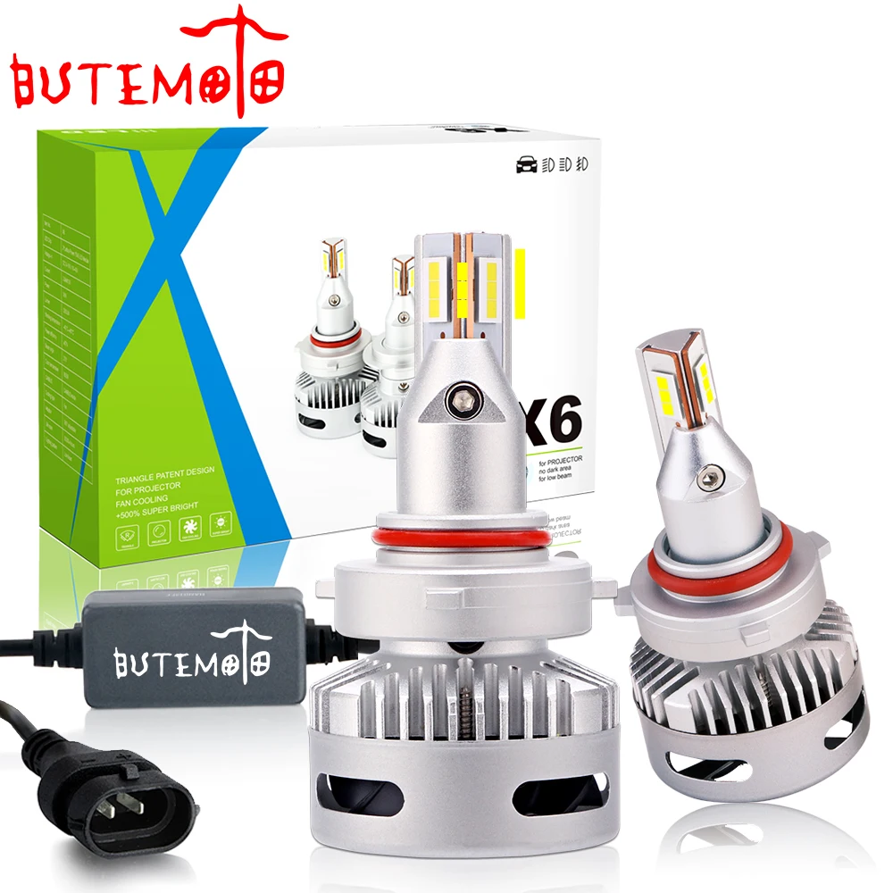 BUTEMOTO Turbo Projector Lens LED Headlight Bulb 130W 20000LM Auto Lighting 9005 9006 HB3 HB4 9012 HIR2 H7 H8 H9 H11 Lamp 6000K