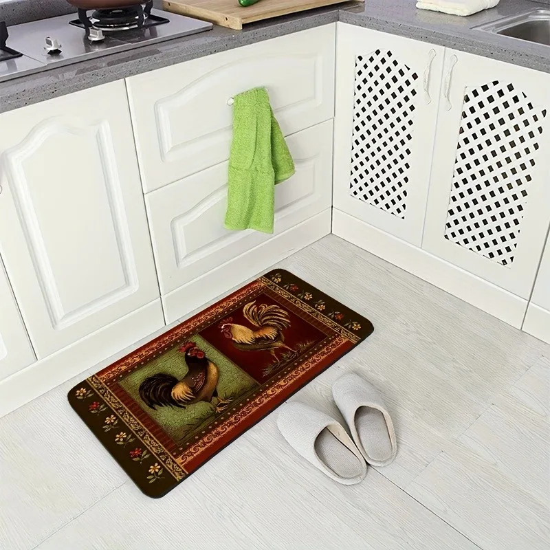 

1PC Pooster Duo Pattern Kitchen Rug Non-Slip Door Mat Pop design Bathroom Rug Bath Mat Carpet for Home Sink Laundry ecoreeree