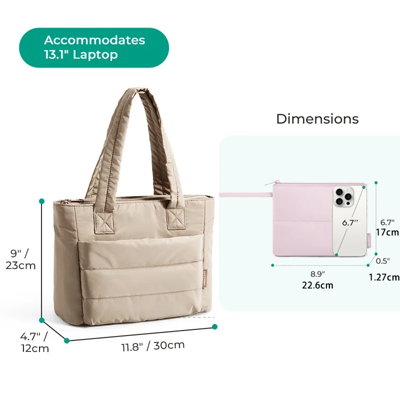 BAGSMART Women's Tote Bag Simple Travel Bag Casual Commuting Messenger Handbag Student College Shoulder Bag