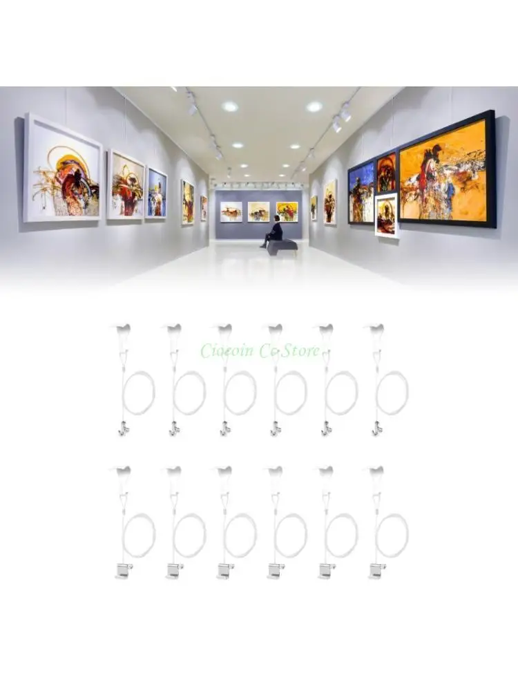 X90F 6Pcs Adjustable Picture Hanging Wire Set For Gallery Artwork Mounting Enduring