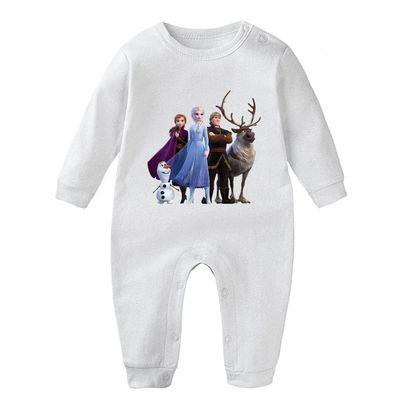 New Spring Autumn Baby Boys Rompers Cartoon Frozen Anna Elsa Olaf Infant Girls Jumpsuits Cotton Hoodies Kid Outfits Bebe Clothes