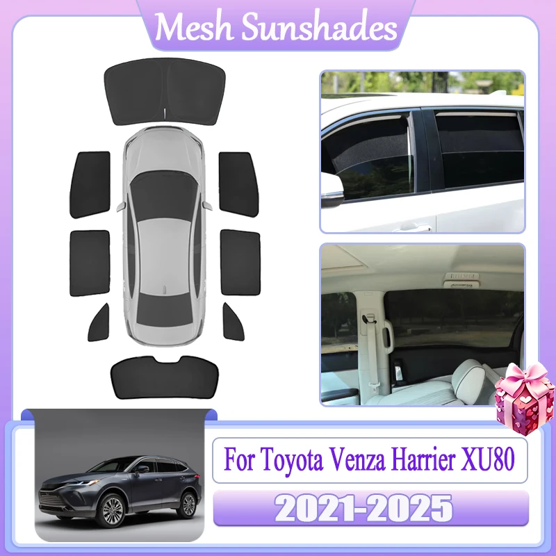 

Mesh Sunshade For Toyota Venza Harrier XU80 2021 2022 2023 2024 2025 Car Magnetic Window Visor Privacy Curtains Auto Accessories