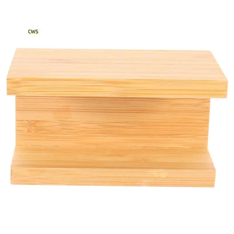 5X 竹木材デスクトップ名刺ホルダーデスク用頑丈な名刺ディスプレイスタンドオフィス用男性女性
