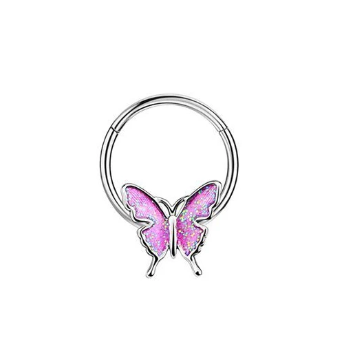 Mode Kristall Edelstahl Septum Hoop Clickers Nasenring Frauen Tragus Knorpel Helix Piercing Creolen Schmuck