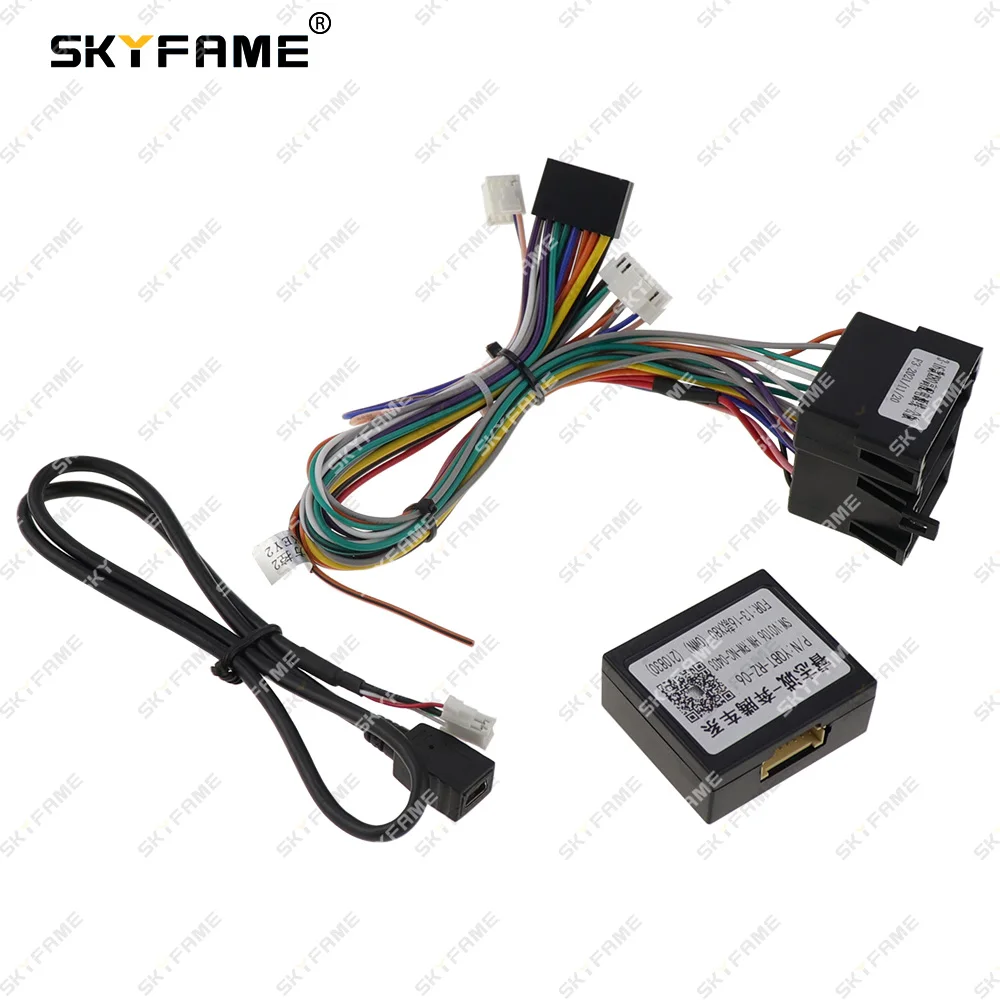 SKYFAME 16Pin سيارة الأسلاك تسخير محول Canbus صندوق فك أندرويد راديو كابل الطاقة ل Faw Bestune X80 YQBT-RZ-06