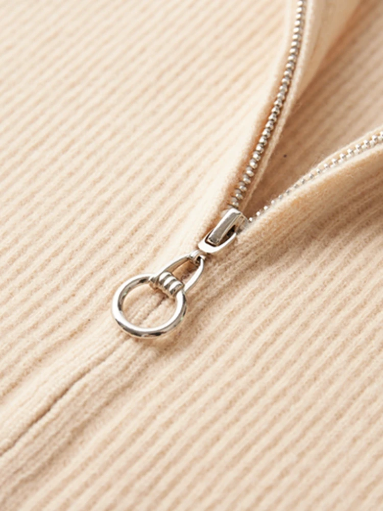 

100% Merino Wool Men's Cardigan Casual Smart Zipper Jacket Autumn Winter Long Sleeve Soft Sweater Popular Knitwear Daily Tops