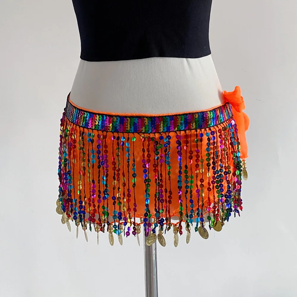 Personalizado dança do ventre borla cintura corrente lantejoulas ds borla braçadeira desempenho de palco indiano grânulo saia desempenho traje