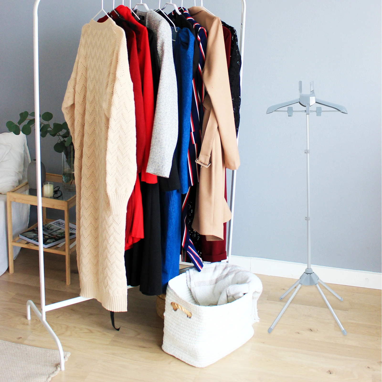 

Adjustable Clothes Hanger Stand for Steaming Ironing Machine Foldable Rack Aluminum Alloy Smooth Edge Multipurpose Pants Shorts
