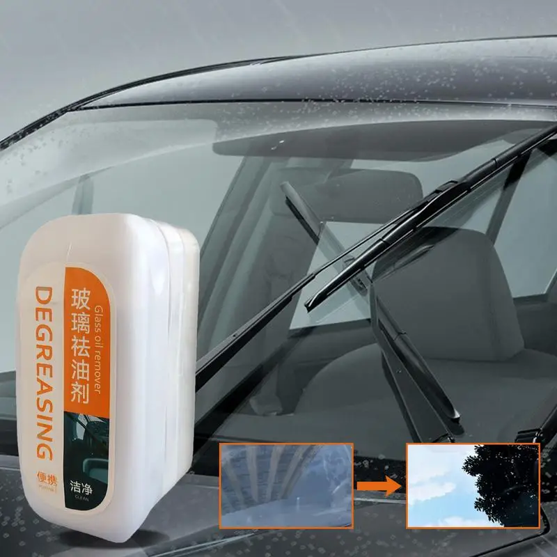 100ml Środek do czyszczenia folii olejowej do szyb samochodowych Crystal Clear Anti Rain Fog Cleaning Windshield Cleaner Auto Detailing Solution Sponge Brush