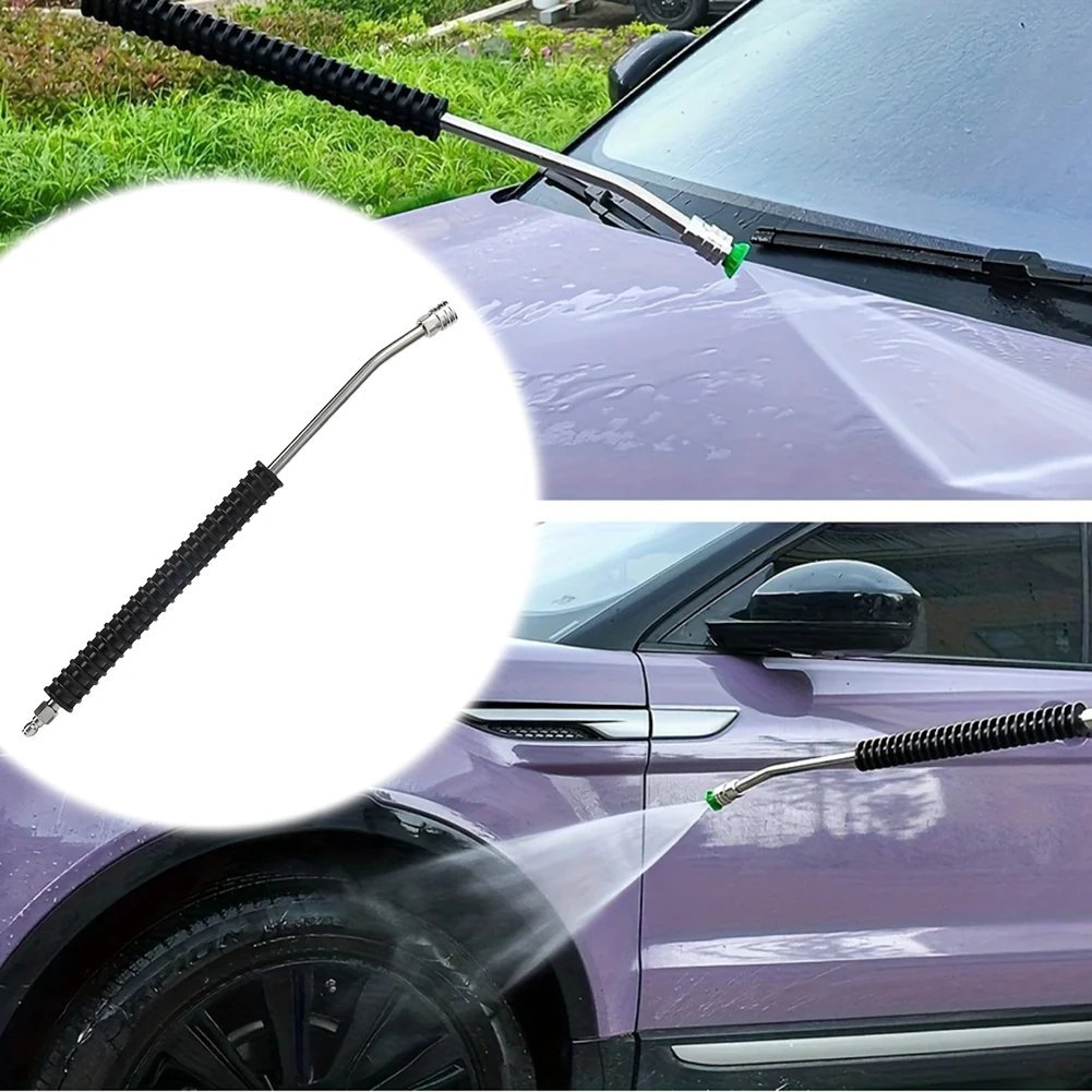 60cm High-Pressure Washer Extension Rod For Home And Car Wash Machines Stainless Steel Clean High Walls/roofs Tool Parts