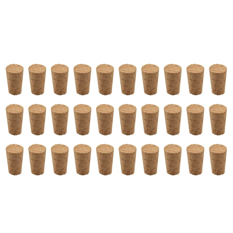 سدادة الزجاجة، سدادة زجاجة خشبية، الفلين، سدادة زجاجة البيرة الخشبية من الفلين مدبب لصنع النبيذ، لزجاجة النبيذ 30 قطعة