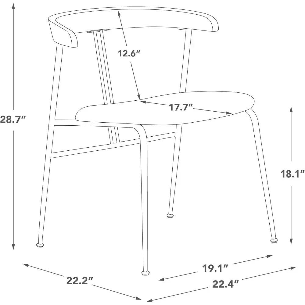 Dining Chairs Set of 4 with Metal Legs, Wood Back, Mid Century Upholstered Modern Dining Chair