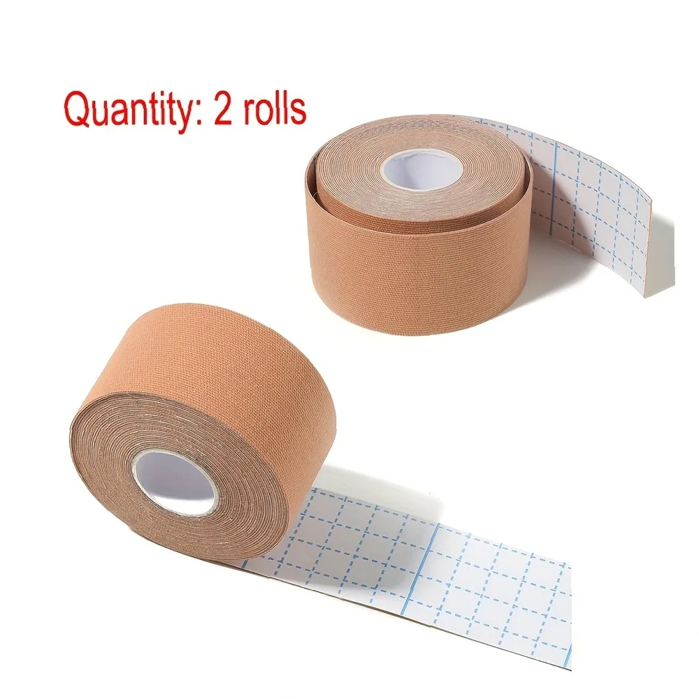 2 Rolls Kinesiology Tape 5cm x 5m, Elastic Sports Tape for Knee Muscle Support, Breathable Athletic Bandage, Pain
