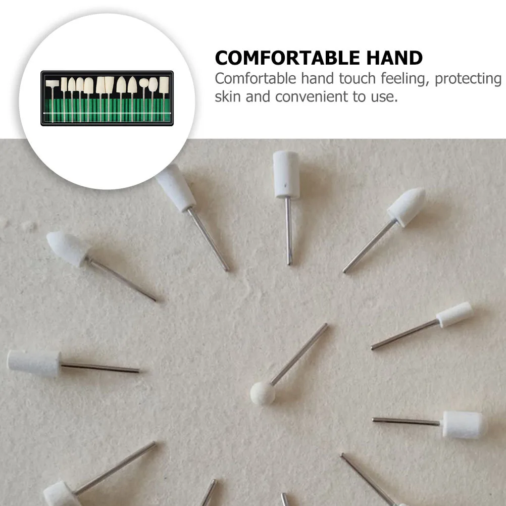 

1set 1Set Wool Polishing Heads Nail Sanding Grinding Tool For Cuticle Sidewall Clean Manicure Pedicure Care Nail Beauty Tools