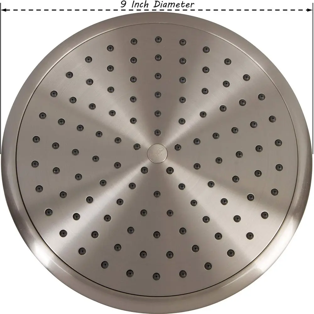 9 رؤوس دش مطري علوية ممتازة مع ذراع تمديد، 1.8 جالون في الدقيقة، نيكل مصقول، متوافق مع كاليفورنيا