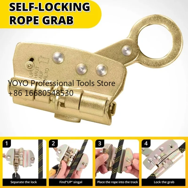 faqHigh-Strength, Durable, Heavy  Fall Arrest Roof Lanyard, 25kN, Safety Lanyard with Alloy Steel Grab Hook for Climbing