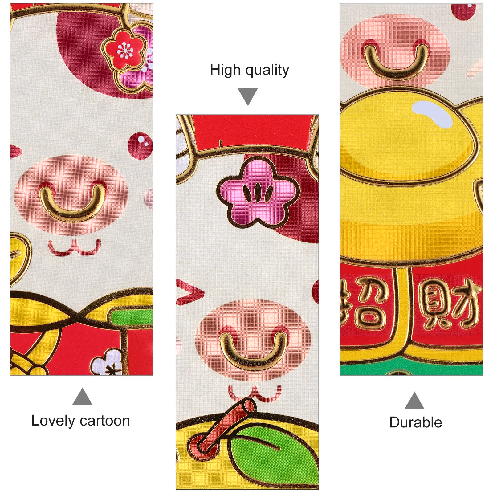54Pcs Cute Cartoon Ox Pattern Red Envelopes Paper Red Packets for Chinese New Year Money Gift Bags Money Bags Packets