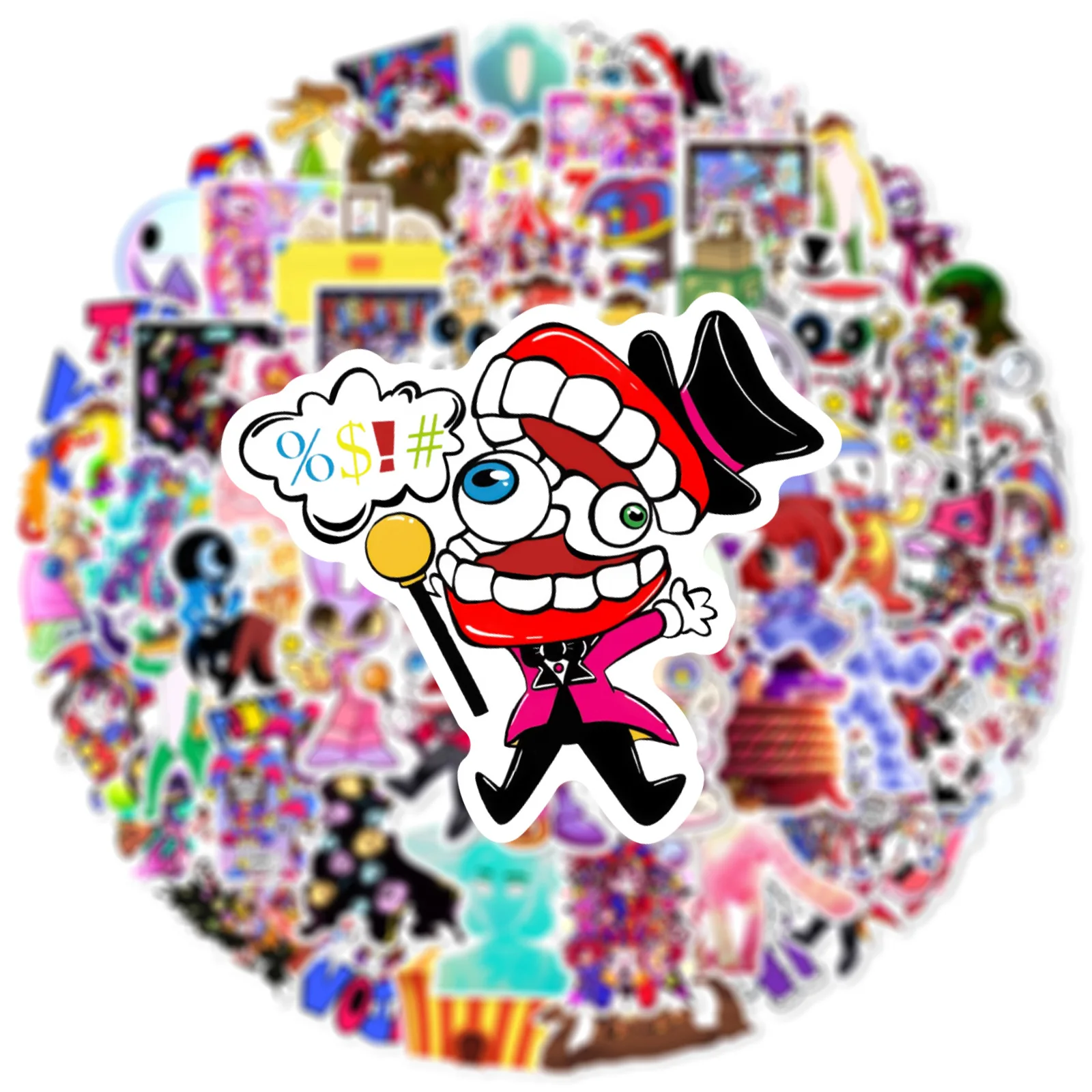 60 قطعة من ملصقات جرافيتي السيرك السحرية لتزيين حفلات أعياد الميلاد وملصقات لوح التزلج للأمتعة