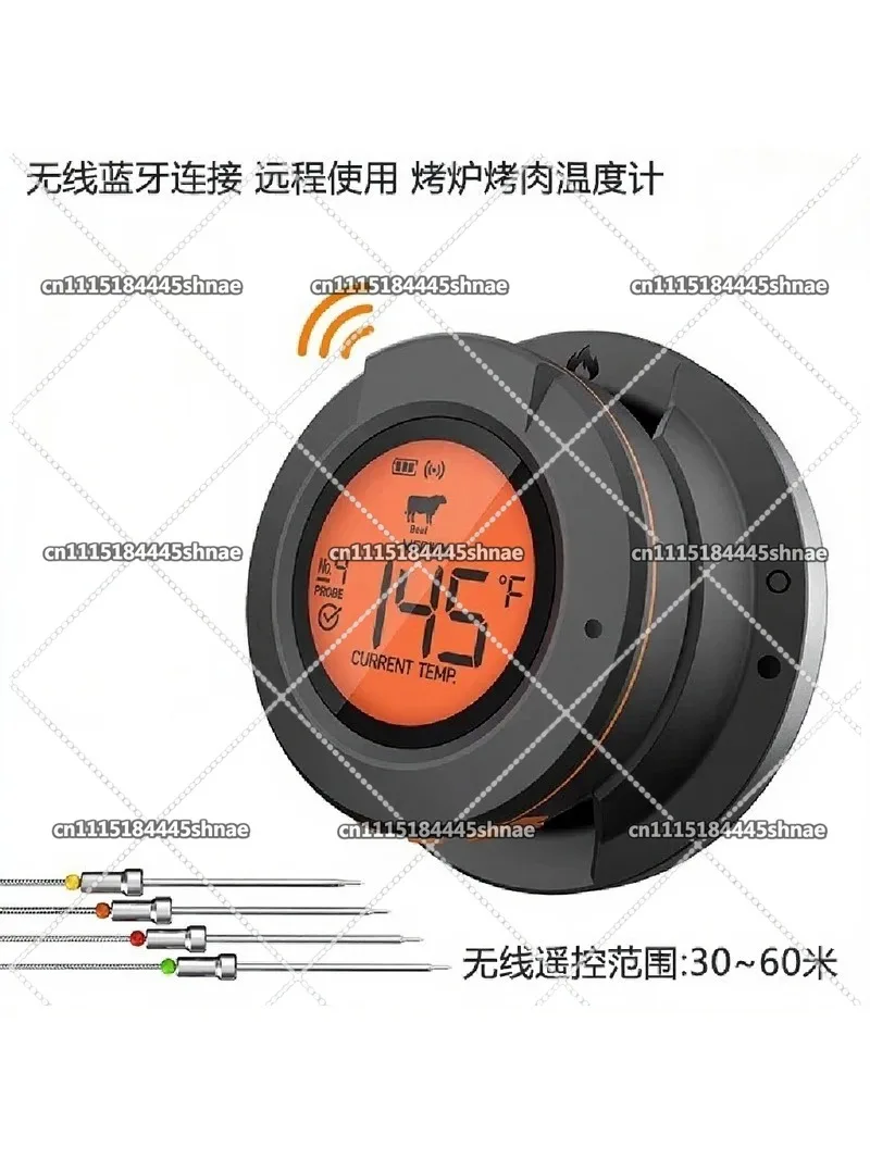 Wireless Bluetooth Digital Meat Thermometer Probe for Oven Grill BBQ Smoker Kitchen Cooking