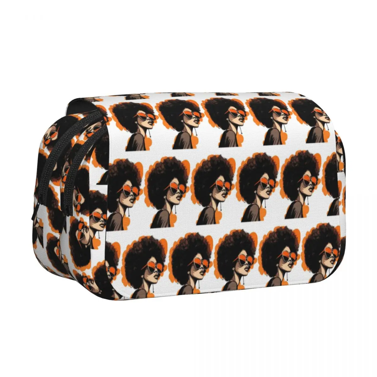 African American Woman With Sunglasses Pencil Case Pencil Pouch Hard Shell Big Capacity Pen Box Pencil Bag for Boys Girls Gifts