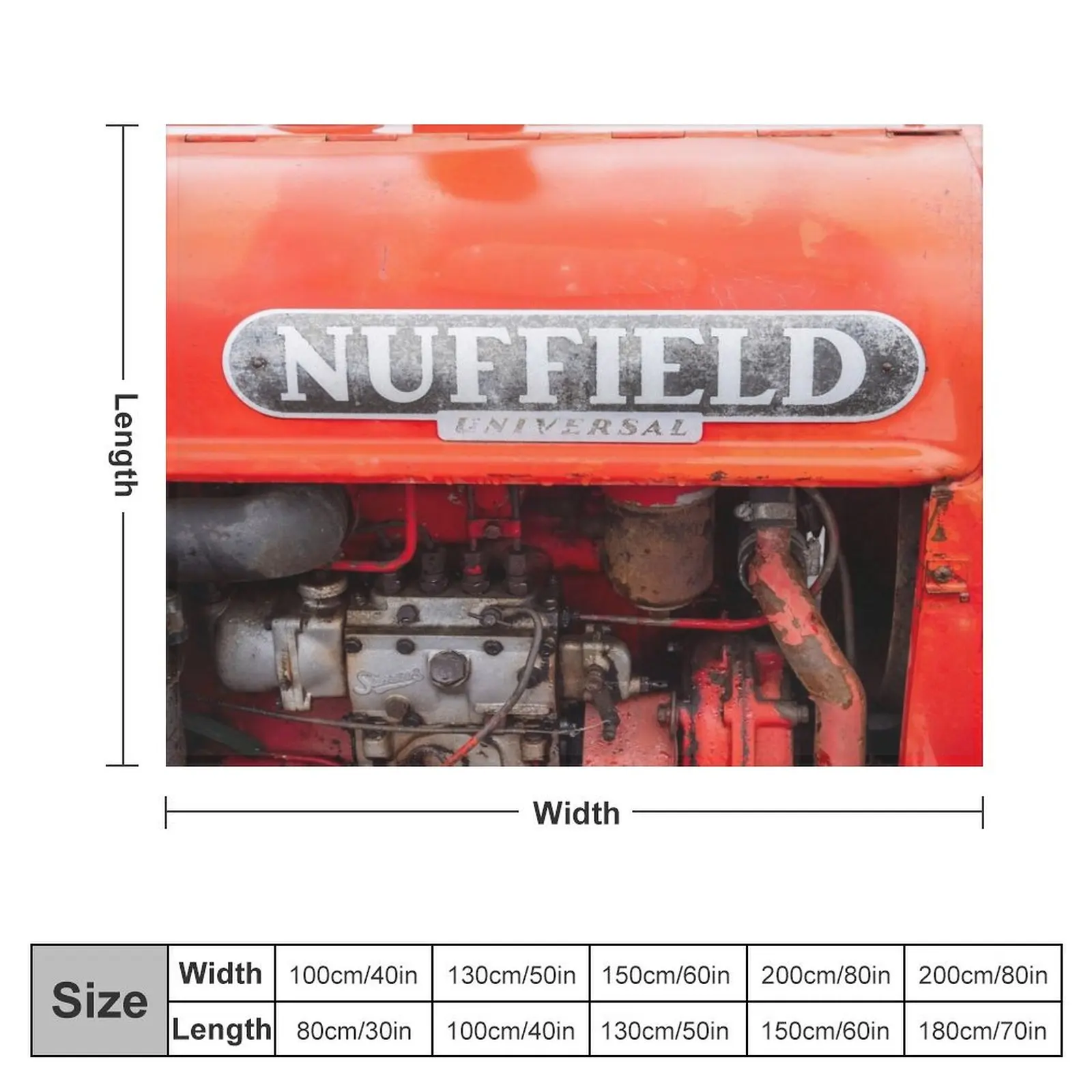 Vintage Nuffield Tractor Badge Throw Blanket Quilt Beach Blankets