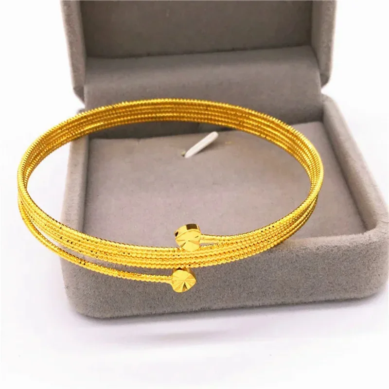 Fashion Simple Copper Plated Vietnam Sand Gold Opening Love Bracelet Women's New Long term Fashion Jewelry